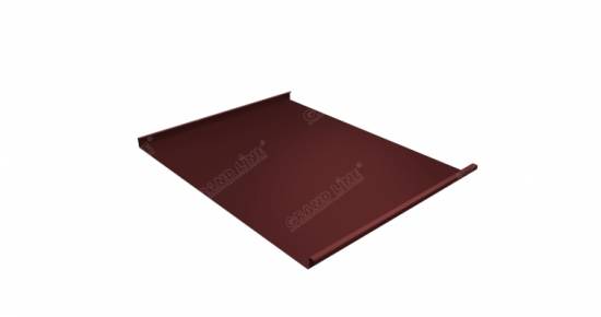 Grand Line Фальц двойной стоячий 0,5 Satin с пленкой на замках RAL 3009 оксидно-красный
